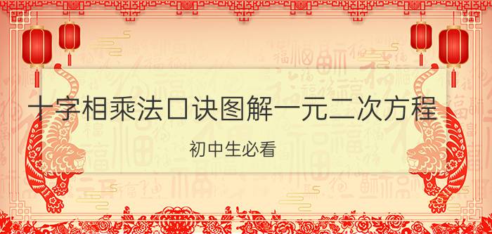 十字相乘法口诀图解一元二次方程 初中生必看